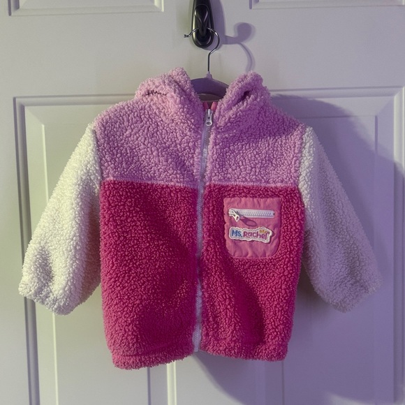Ms Rachel Pink and White Sherpa Hoodie - Picture 2 of 8